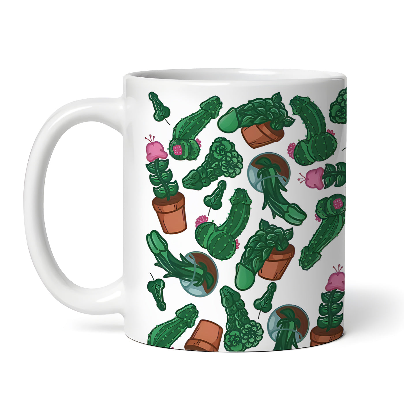 Adult Cactus, Cacti Plant Lover, Cactus Lover, Succulent Lover, Gardening 11 oz Coffee Mug, Novelty Cup, Ceramic Mug
