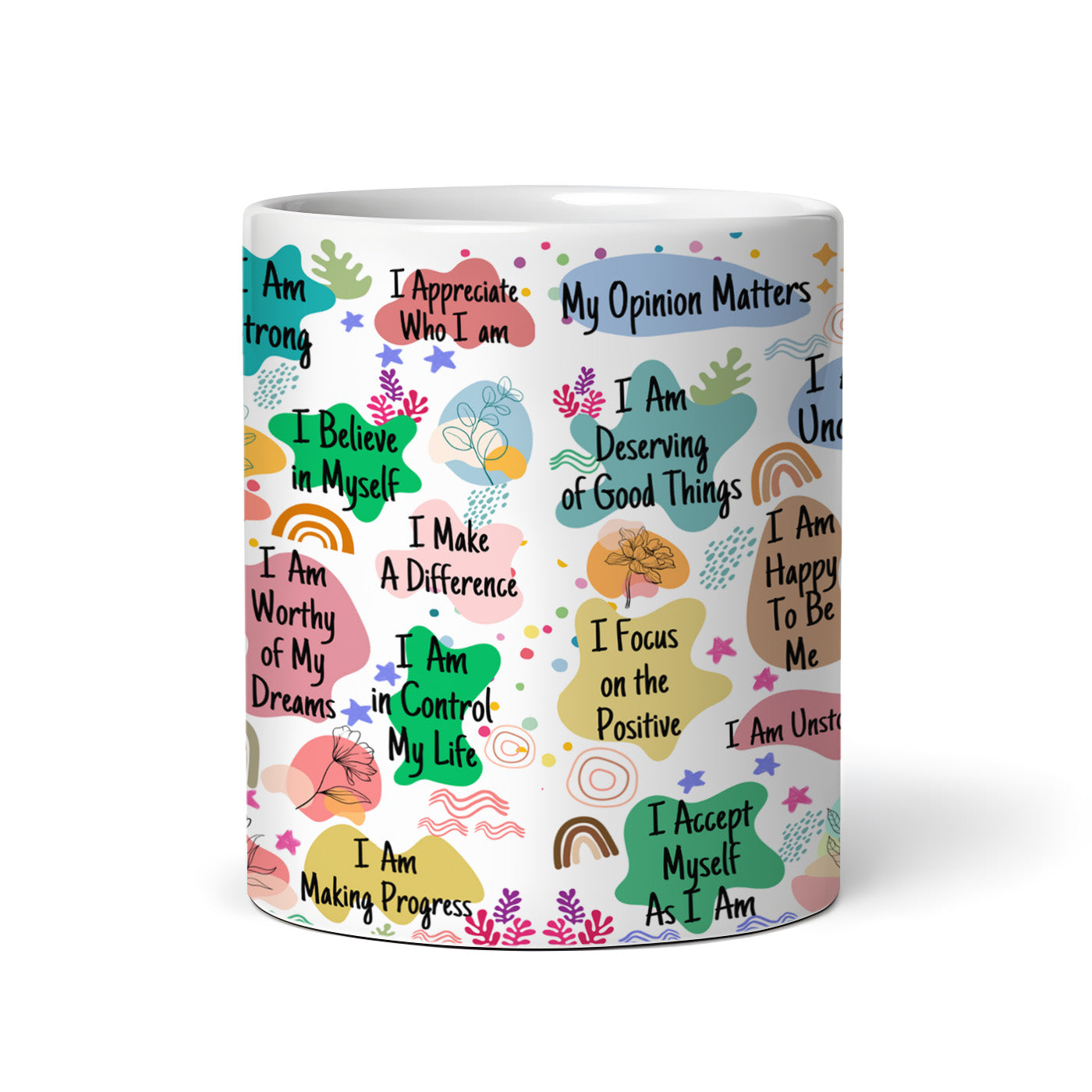 Daily Affirmations, 11 oz Ceramic Coffee Mug, Novelty Tea Cup