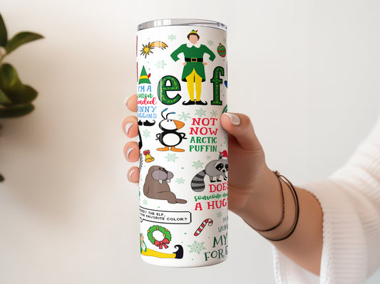 Cheerful North Pole Sayings 20 oz Tumbler, Christmas Gift