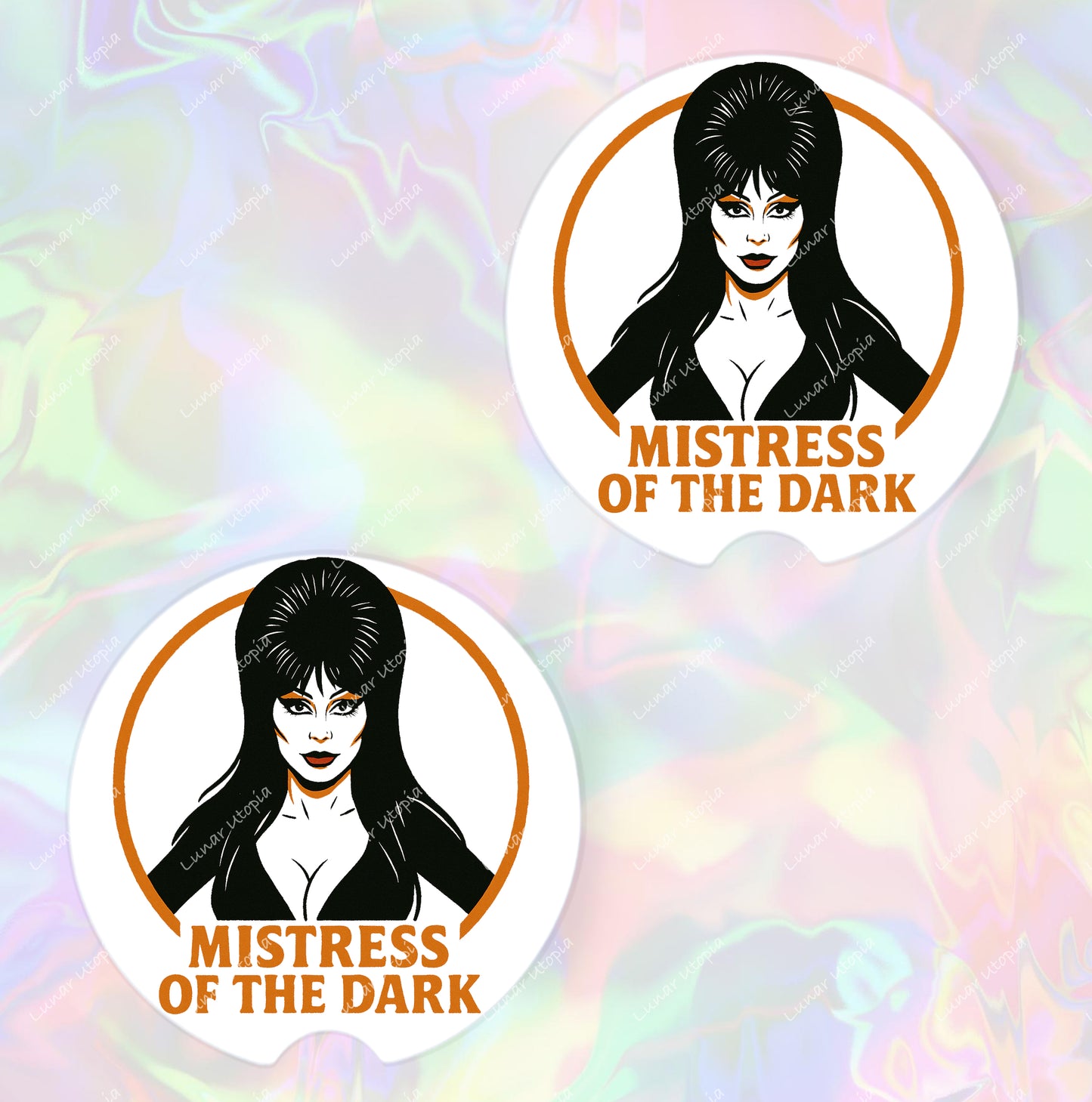 Cute Neoprene Car Coasters, Absorbent Cup Holder Inserts, Fun Auto Accessories (Set of 2) Dark Mistress