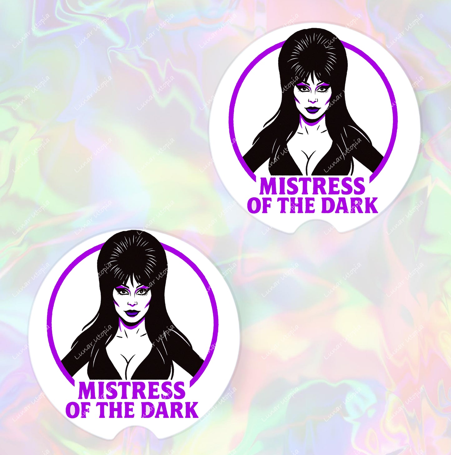 Cute Neoprene Car Coasters, Absorbent Cup Holder Inserts, Fun Auto Accessories (Set of 2) Dark Mistress
