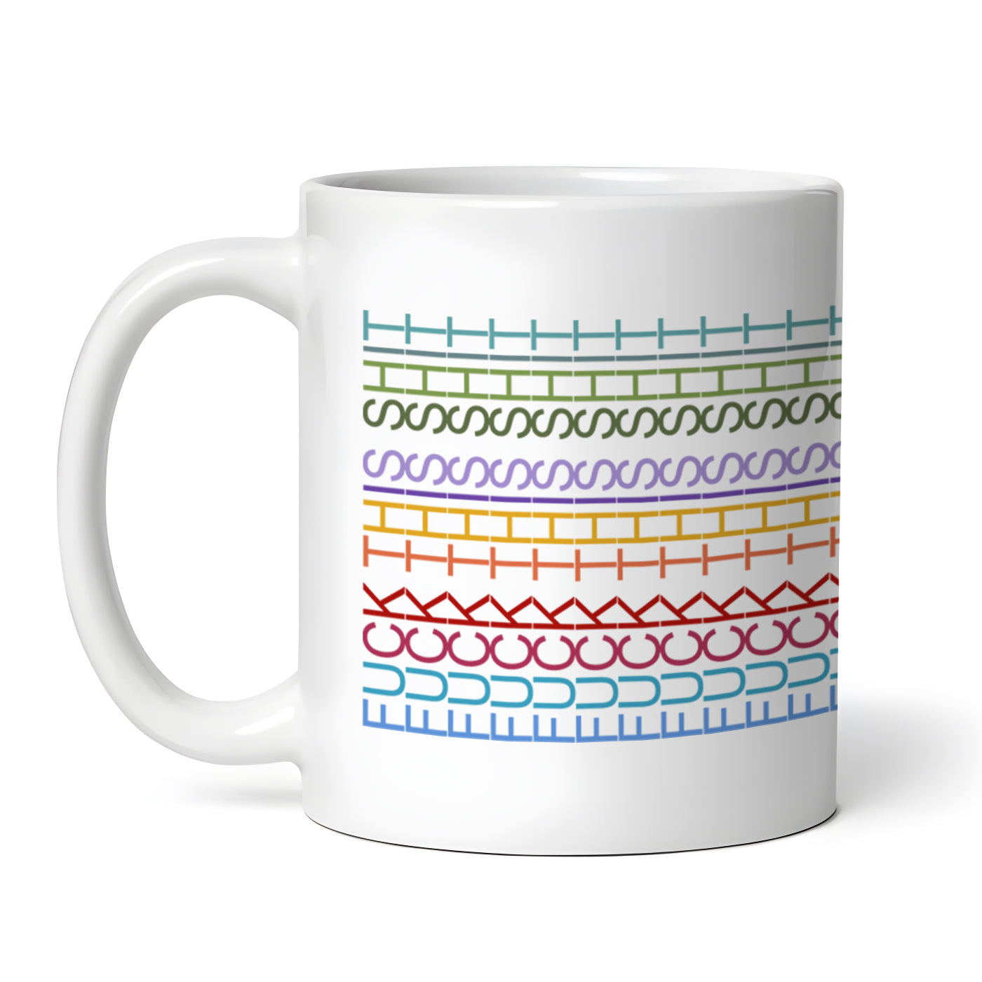 F*CK THIS SH*T, Funny Office Coffee Mug, Novelty Tea Cup, Hidden Swear Words, 11 oz Ceramic