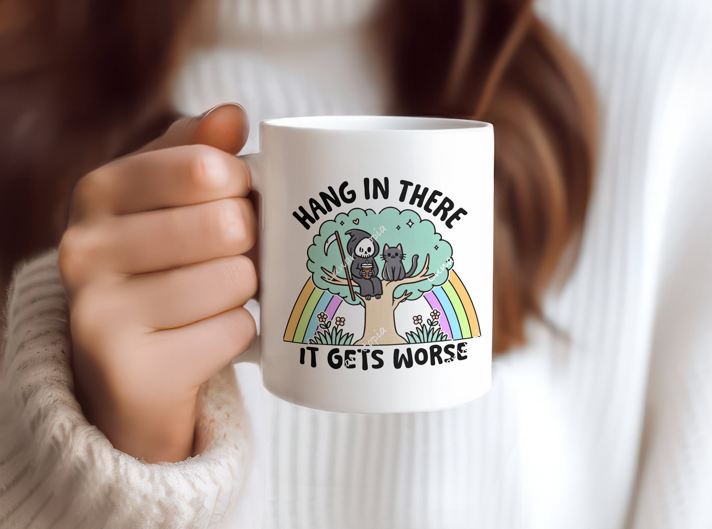 Hang In There 11 oz Ceramic Coffee Mug Tea Cup