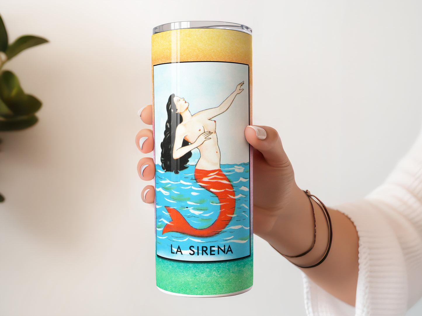 Loteria Jeu de cartes mexicain LA SIRENA La Sirène 20 oz Skinny Tumbler