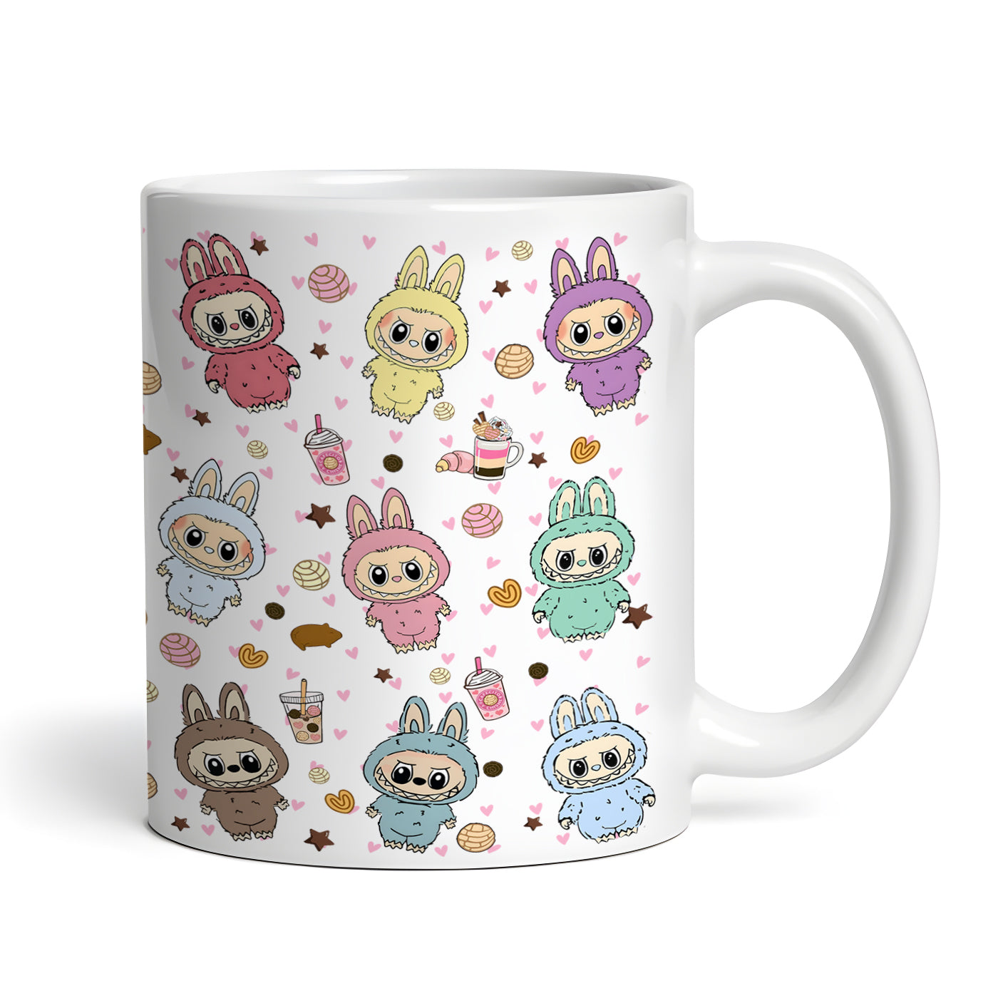 Labubu Monster Elves K-POP Elvish Creature Cartoon 11oz Ceramic Mug Style C