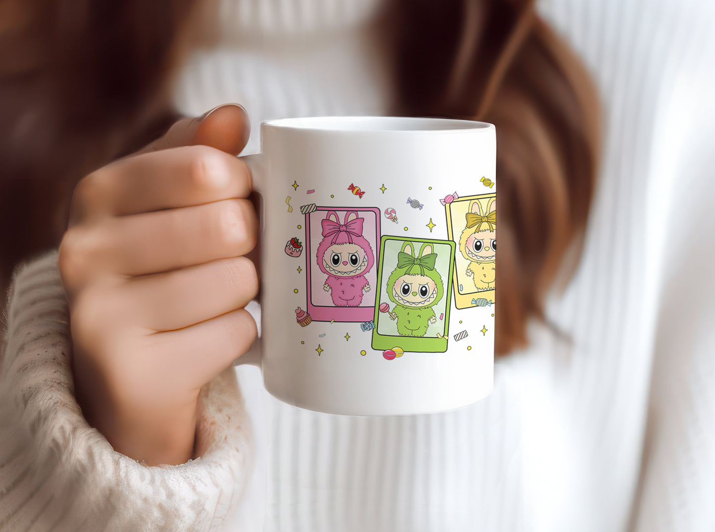 Labubu Monster Elves K-POP Elvish Creature Cartoon 11oz Ceramic Mug Style D