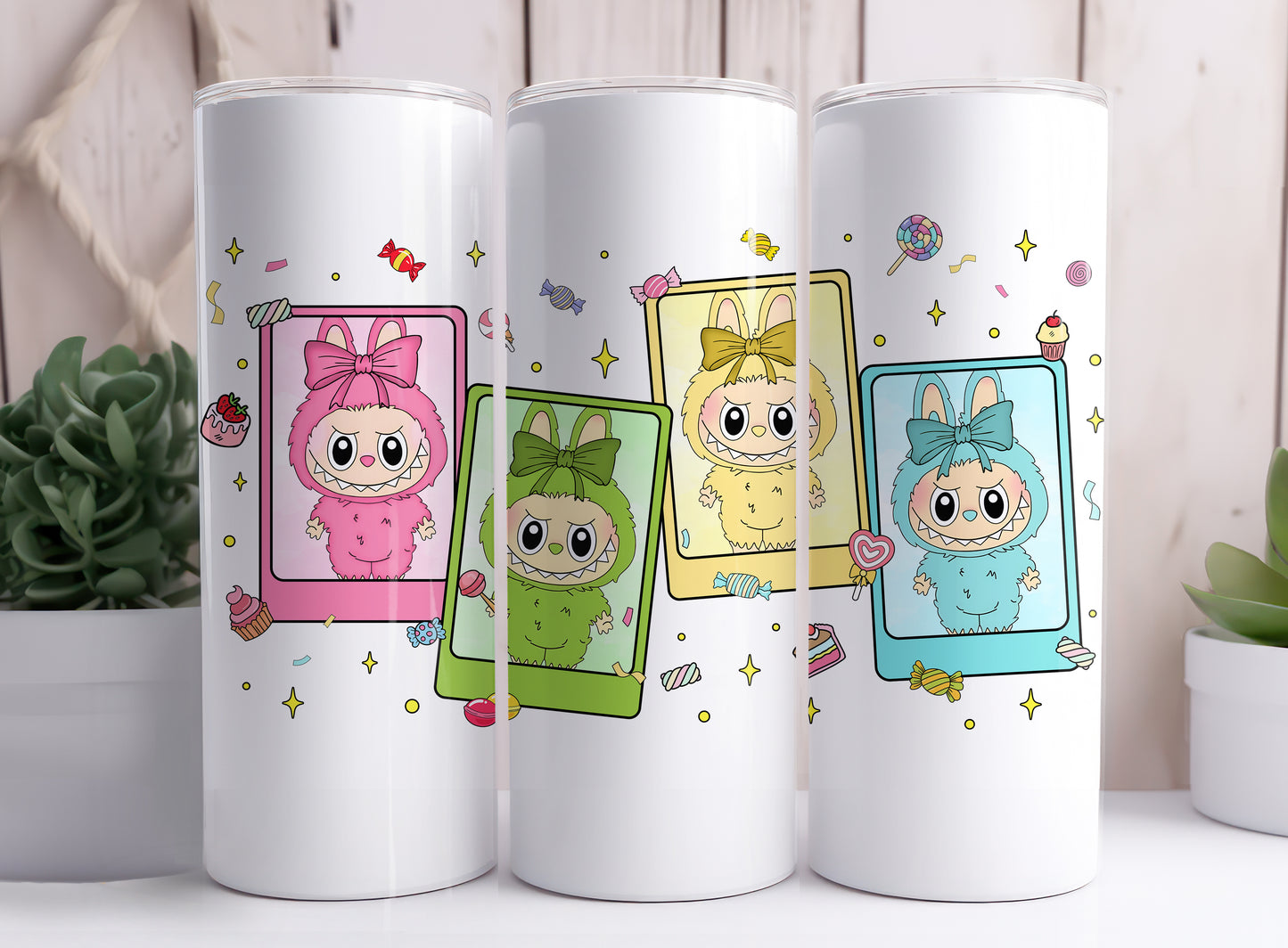 Labubu Monster Elves K-POP Elvish Creature 20 oz Skinny Tumbler Style D