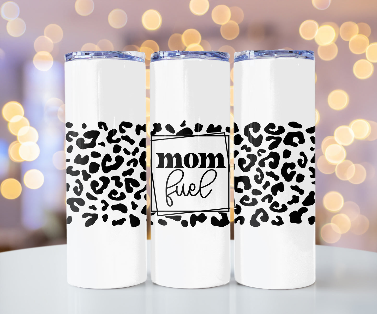 Mom Fuel Leopard Print 20 oz Skinny Tumbler Mother's Day Gift