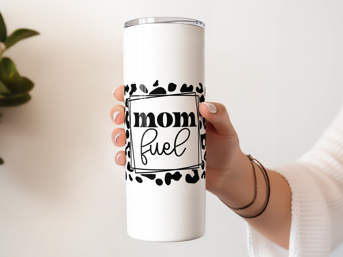 Mom Fuel Leopard Print 20 oz Skinny Tumbler Mother's Day Gift