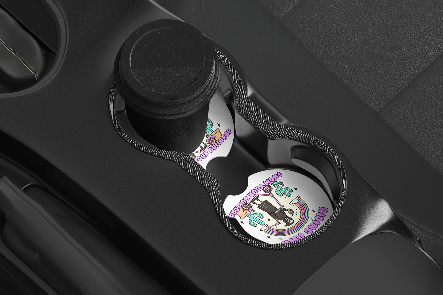 Riding Away, Neoprene Coasters for Car, Truck, or Home