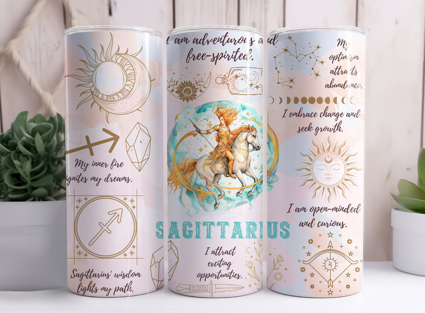 Astrological Signs Horoscope Libra, Pisces, Sagittarius, Scorpio, Taurus, Virgo 20 oz Stainless Steel Skinny Tumbler