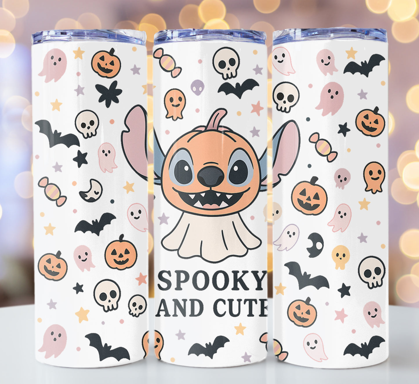 Spooky And Cute Halloween 20 oz Stainless Steel Skinny Tumbler