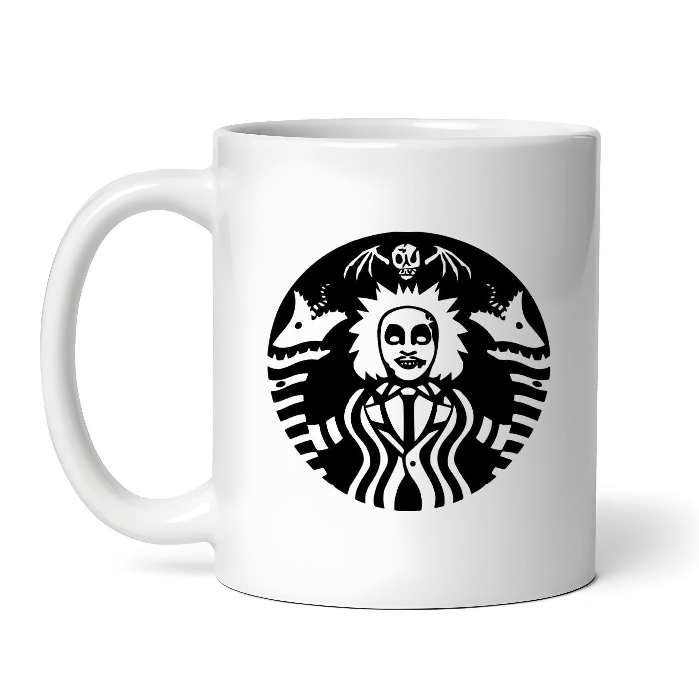 Beetlejuice Starbeetle Black Coffee Starbies Beetle Juice 11 oz Ceramic Mug
