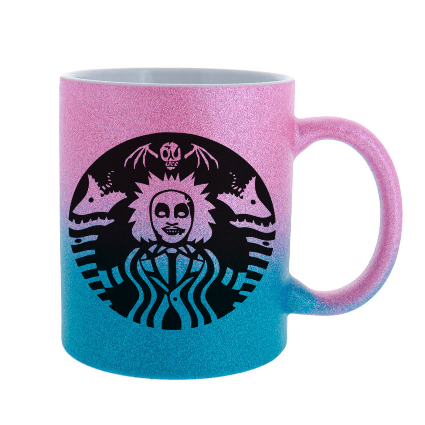 Starbeetle Coffee Beetlejuice Black 11 oz Coffee Mug, Spooky Halloween Tea Cup, Horror Movie Fan Gift
