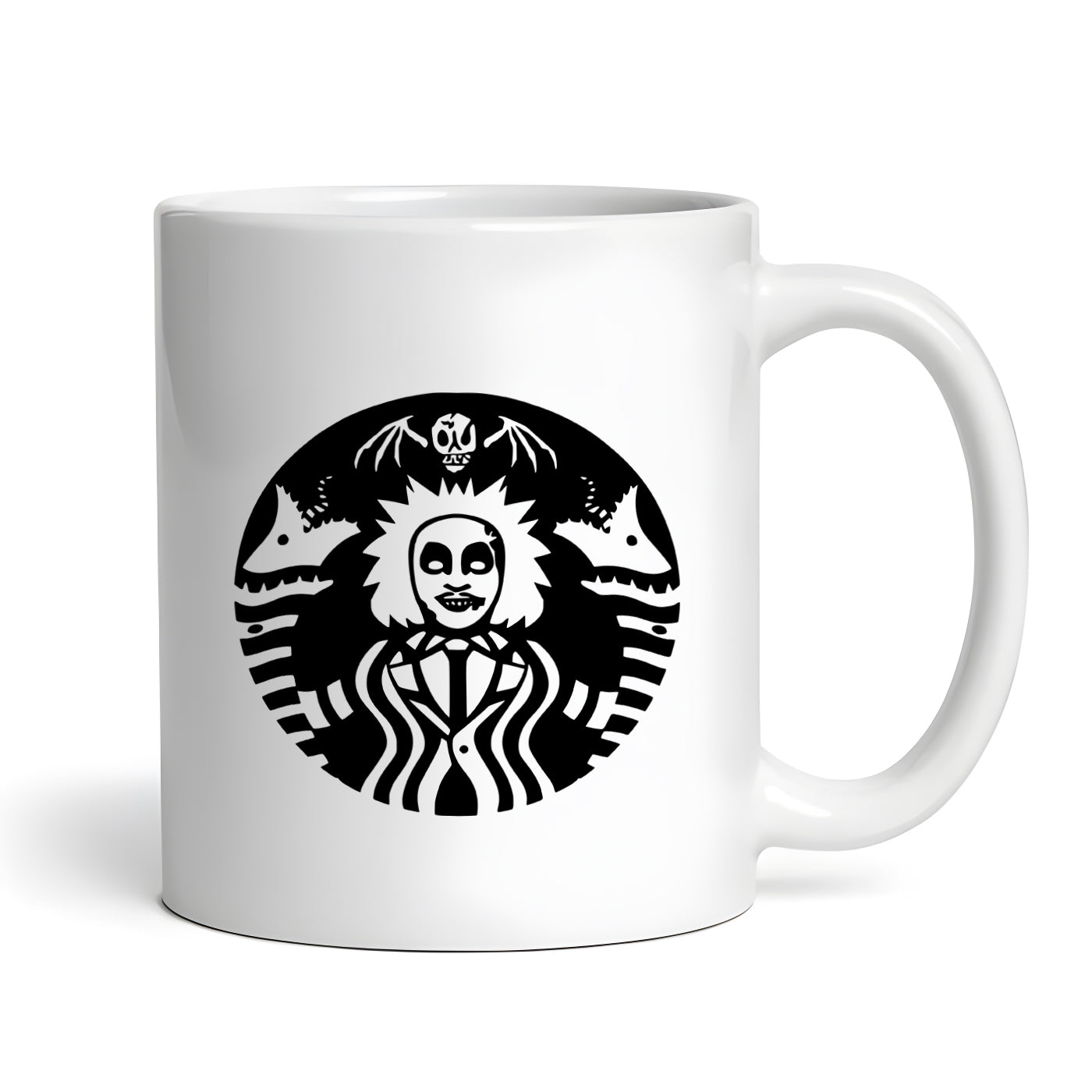 Beetlejuice Starbeetle Black Coffee Starbies Beetle Juice 11 oz Ceramic Mug