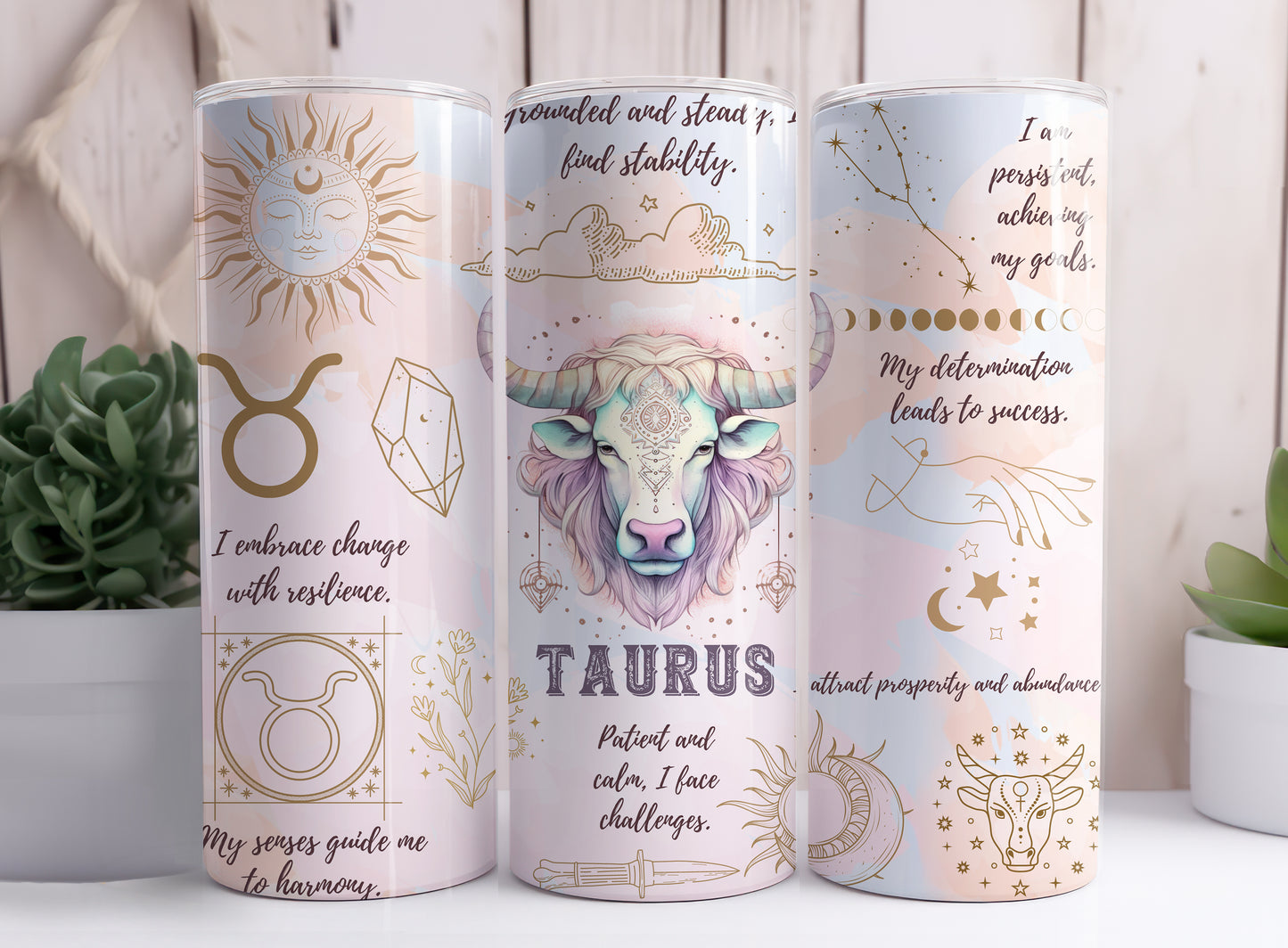 Astrological Signs Horoscope Libra, Pisces, Sagittarius, Scorpio, Taurus, Virgo 20 oz Stainless Steel Skinny Tumbler