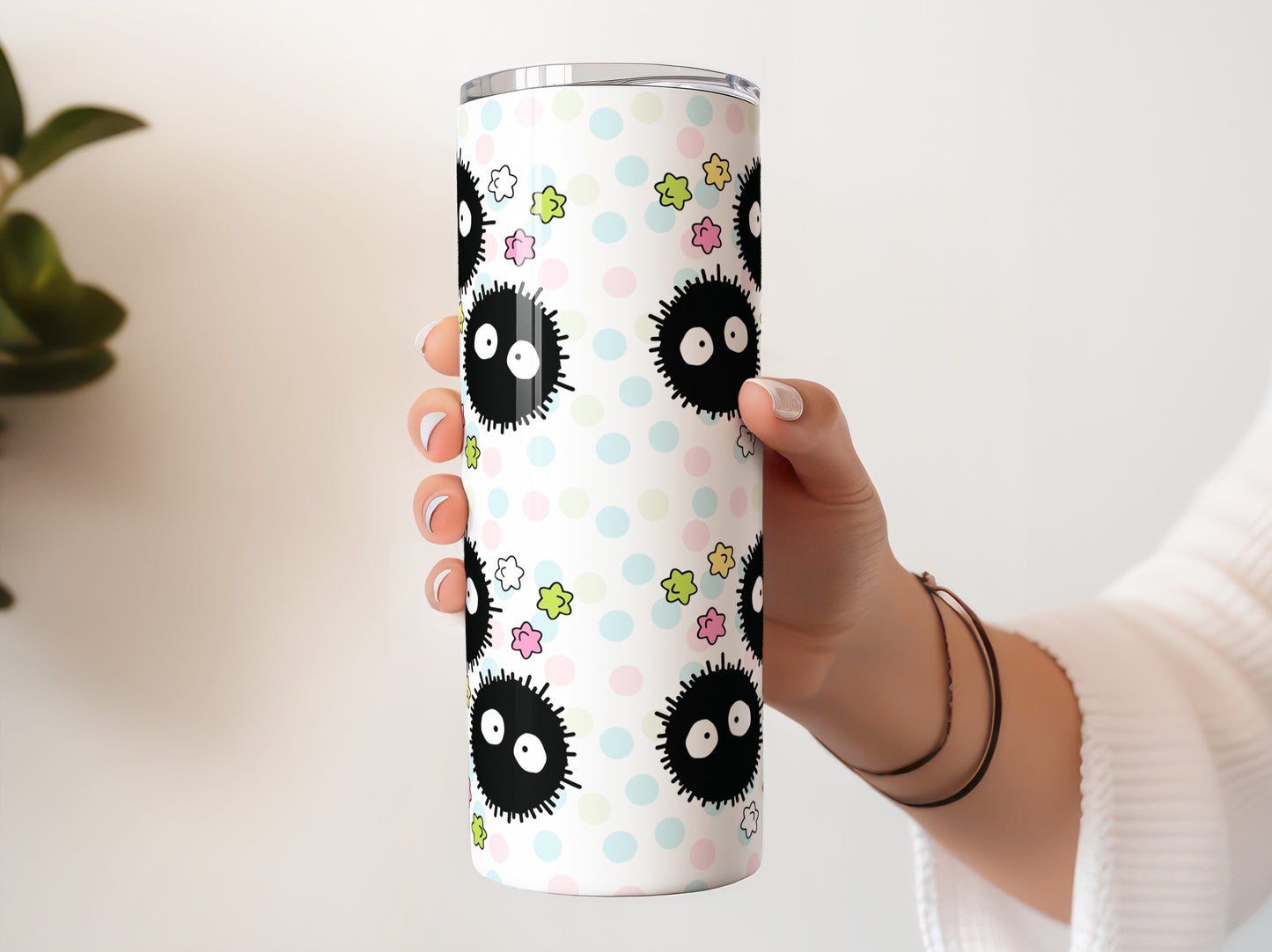 Soot Sprite Susuwatari Makkuro Kurosuke Living Dust 20 oz Skinny Tumbler Designs 1-8