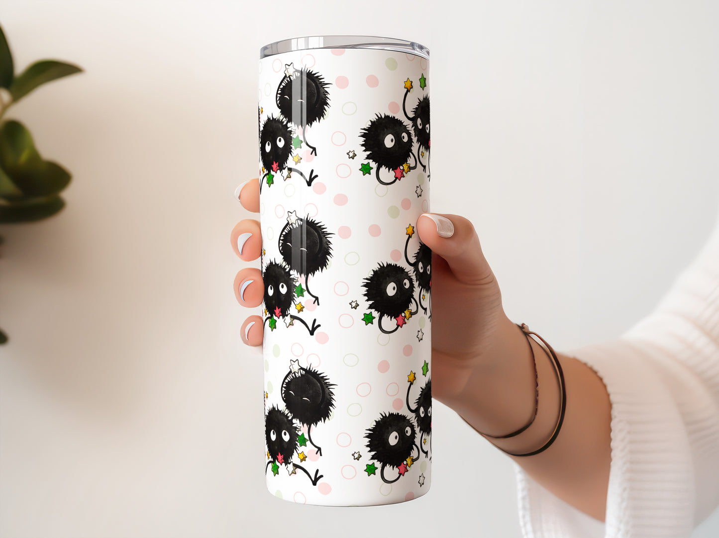 Soot Sprite Susuwatari Makkuro Kurosuke Living Dust 20 oz Skinny Tumbler Designs 1-8