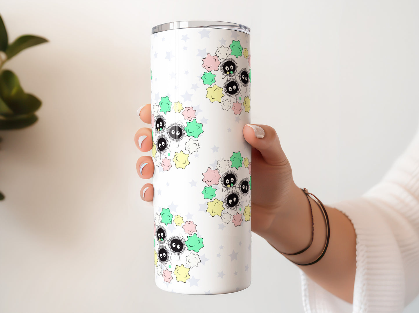 Soot Sprite Susuwatari Makkuro Kurosuke Living Dust 20 oz Skinny Tumbler Designs 1-8