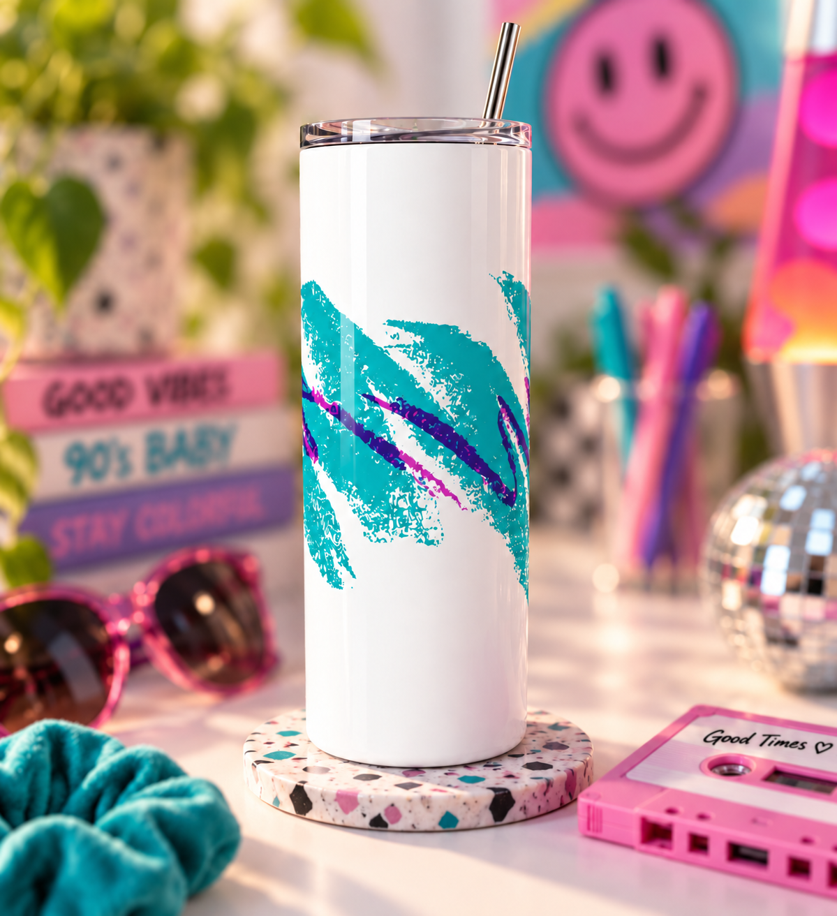90s Paper Cup Tumbler, Retro 1990s Novelty Drinkware