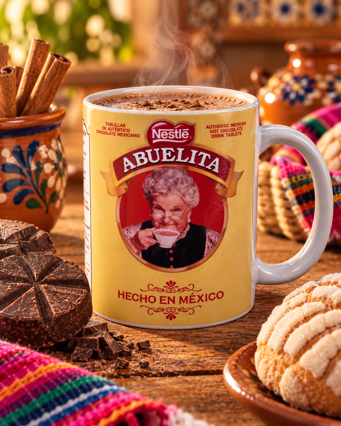 Abuelita Mexican Hot Chocolate 11 oz Coffee Mug, Funny Latina Gift