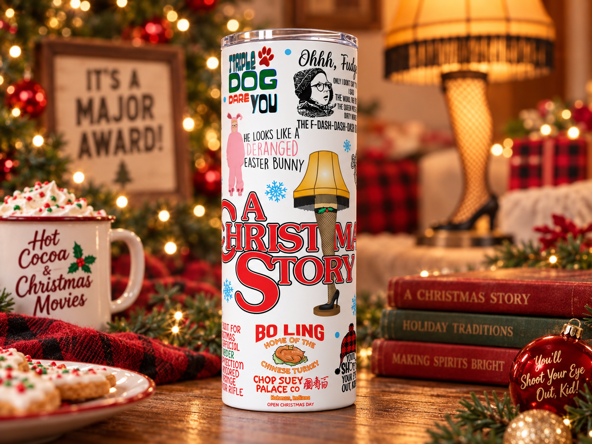 Retro Holiday Lamp 20 oz Tumbler, Christmas Gift