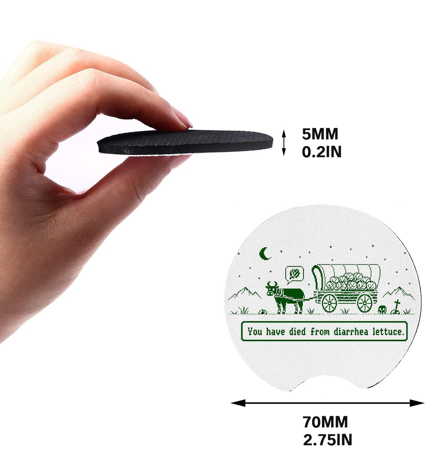 Don't Eat the Lettuce, Neoprene Coasters for Car, Truck or Home