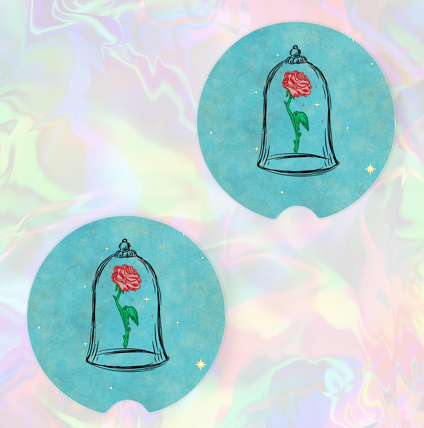 Enchanted Rose, Neoprene Coasters for Car, Truck or Home