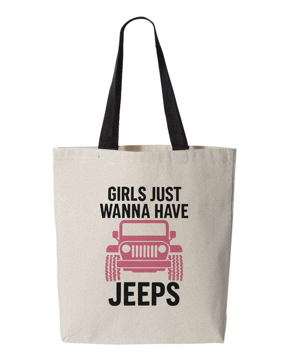 Girls Just Wanna Have Jeeps Tote Bag, Canvas Bag, Reusable Grocery Bag