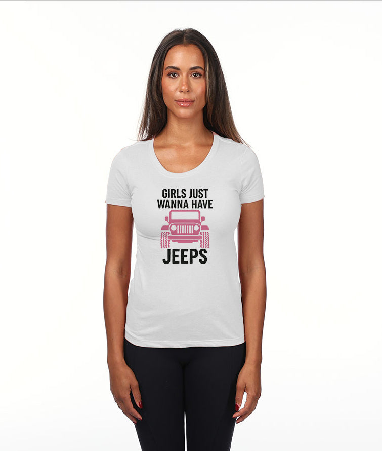Girls Just Wanna Have Jeeps Women's Cotton Poly Blend T-Shirt S-XL