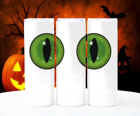 Green Goth Eye Halloween 20 oz Stainless Steel Skinny Tumbler