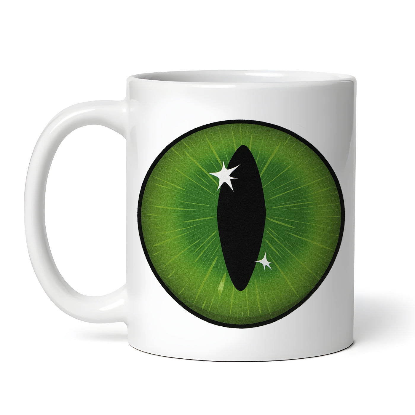 Green Goth Eye Halloween 11 oz Ceramic Coffee Mug, Novelty Tea Cup