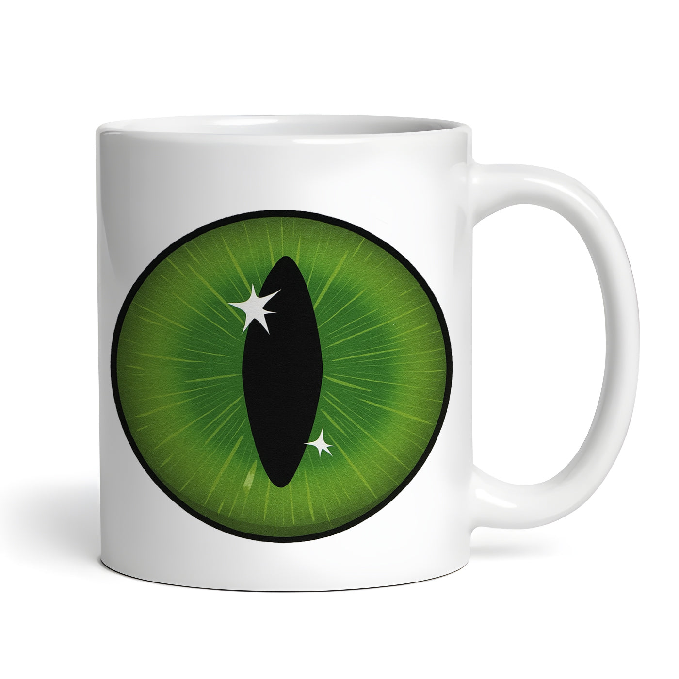 Green Goth Eye Halloween 11 oz Ceramic Coffee Mug, Novelty Tea Cup