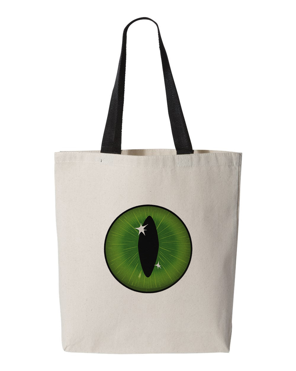 Green Goth Eye Halloween Tote Bag, Canvas Bag, Reusable Grocery Bag