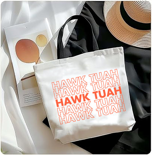 HAWK TUAH Thank You Bag Style Tote Bag, Canvas Bag, Reusable Grocery Bag