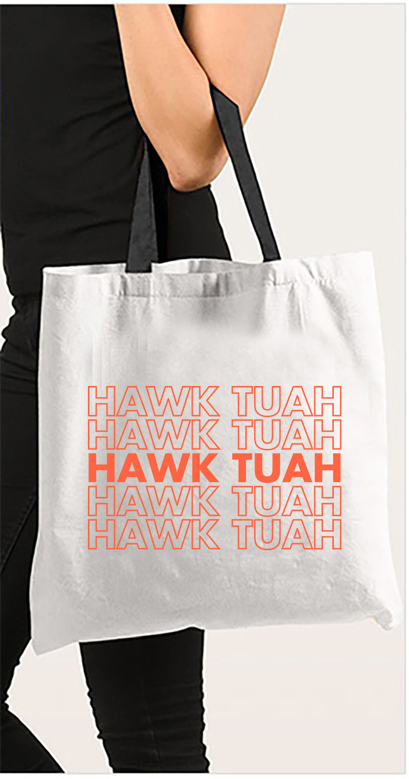 HAWK TUAH Thank You Bag Style Tote Bag, Canvas Bag, Reusable Grocery Bag