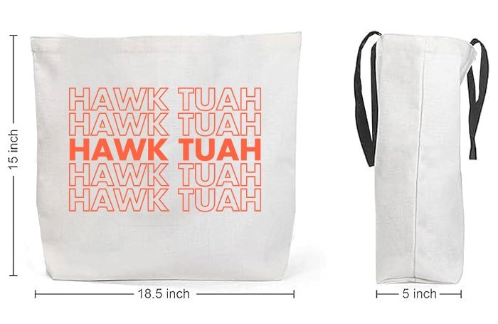 HAWK TUAH Thank You Bag Style Tote Bag, Canvas Bag, Reusable Grocery Bag