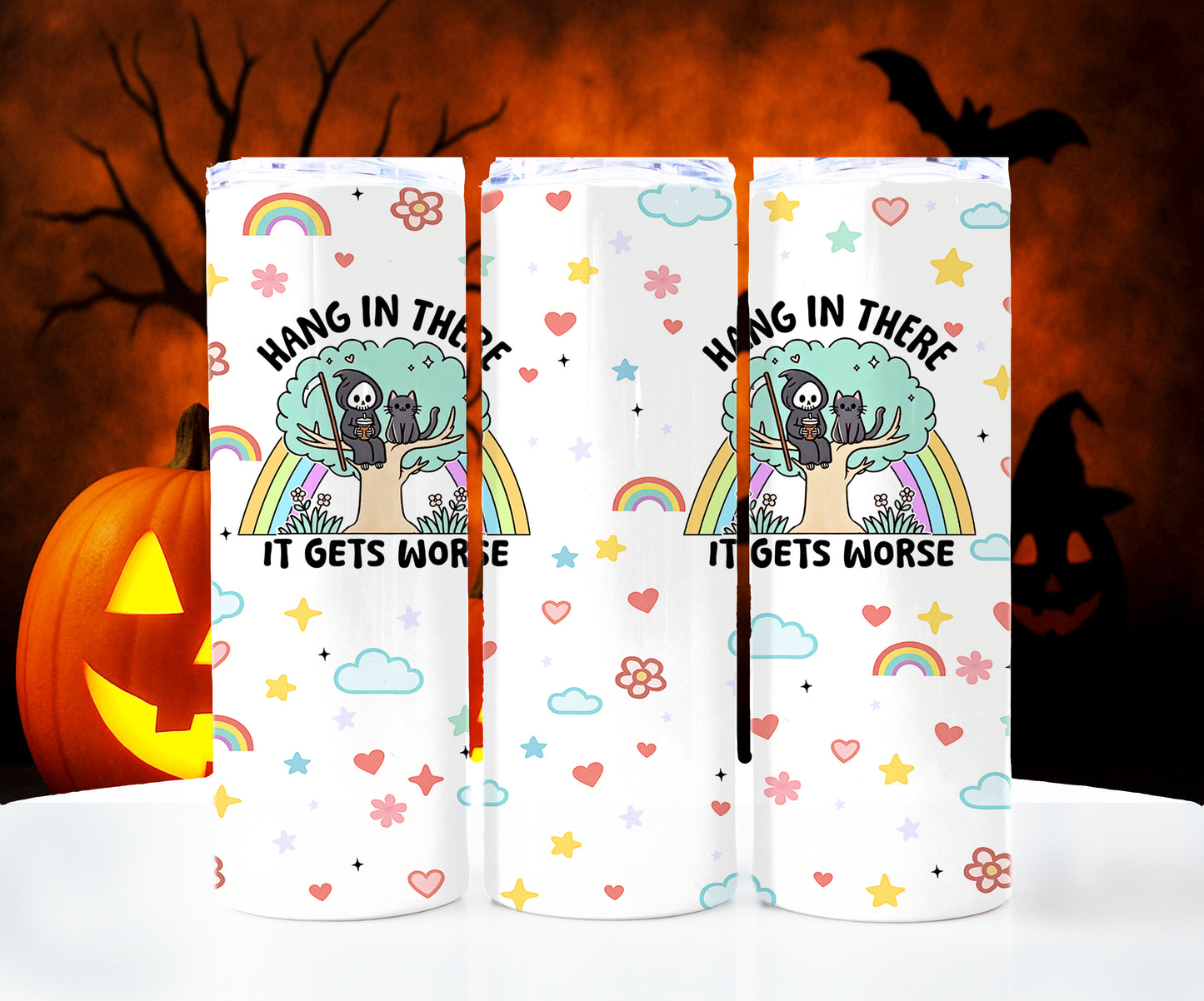 Hang In There 20 oz Stainless Steel Skinny Tumbler