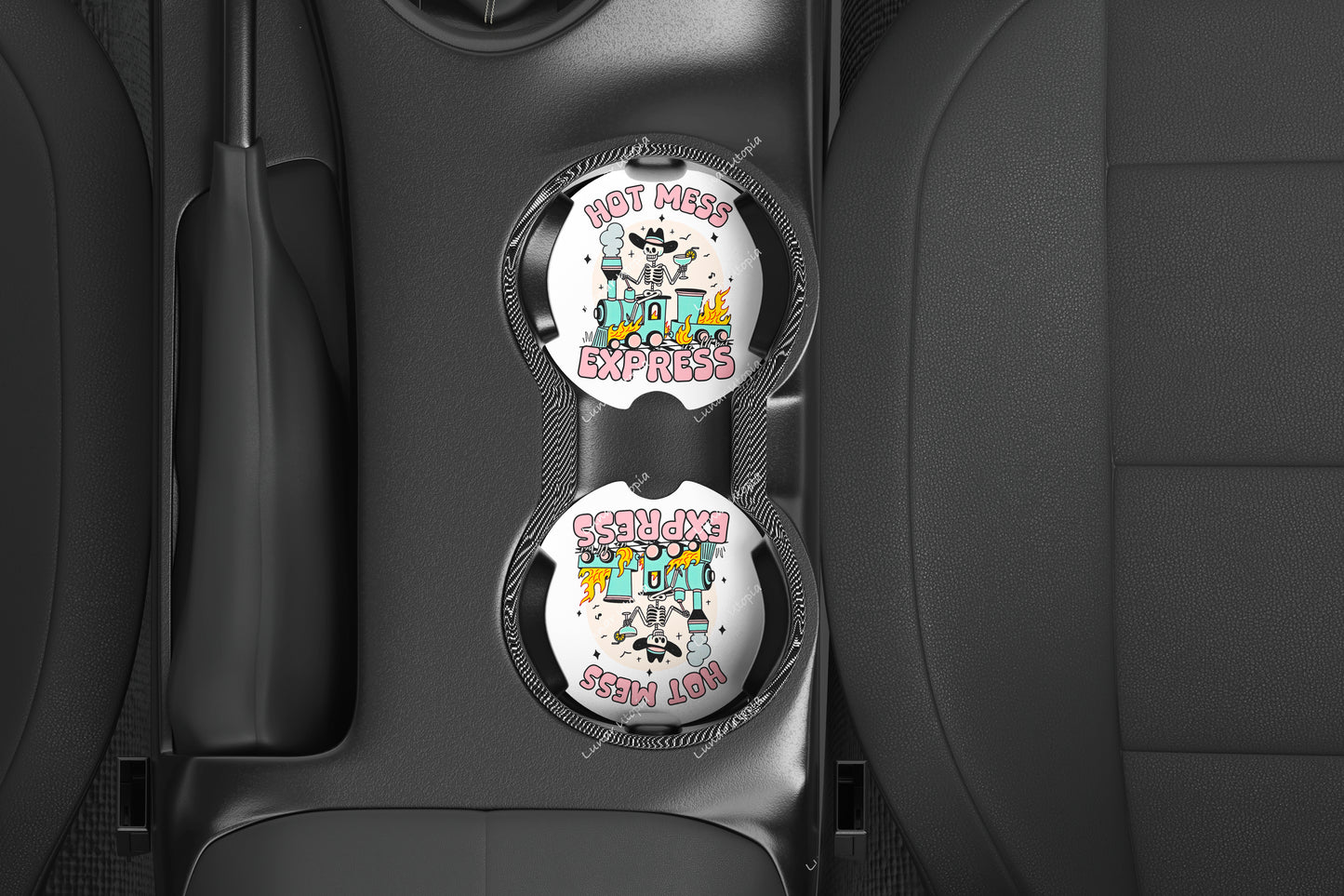 Hot Mess Express, Neoprene Coasters for Car, Truck, or Home
