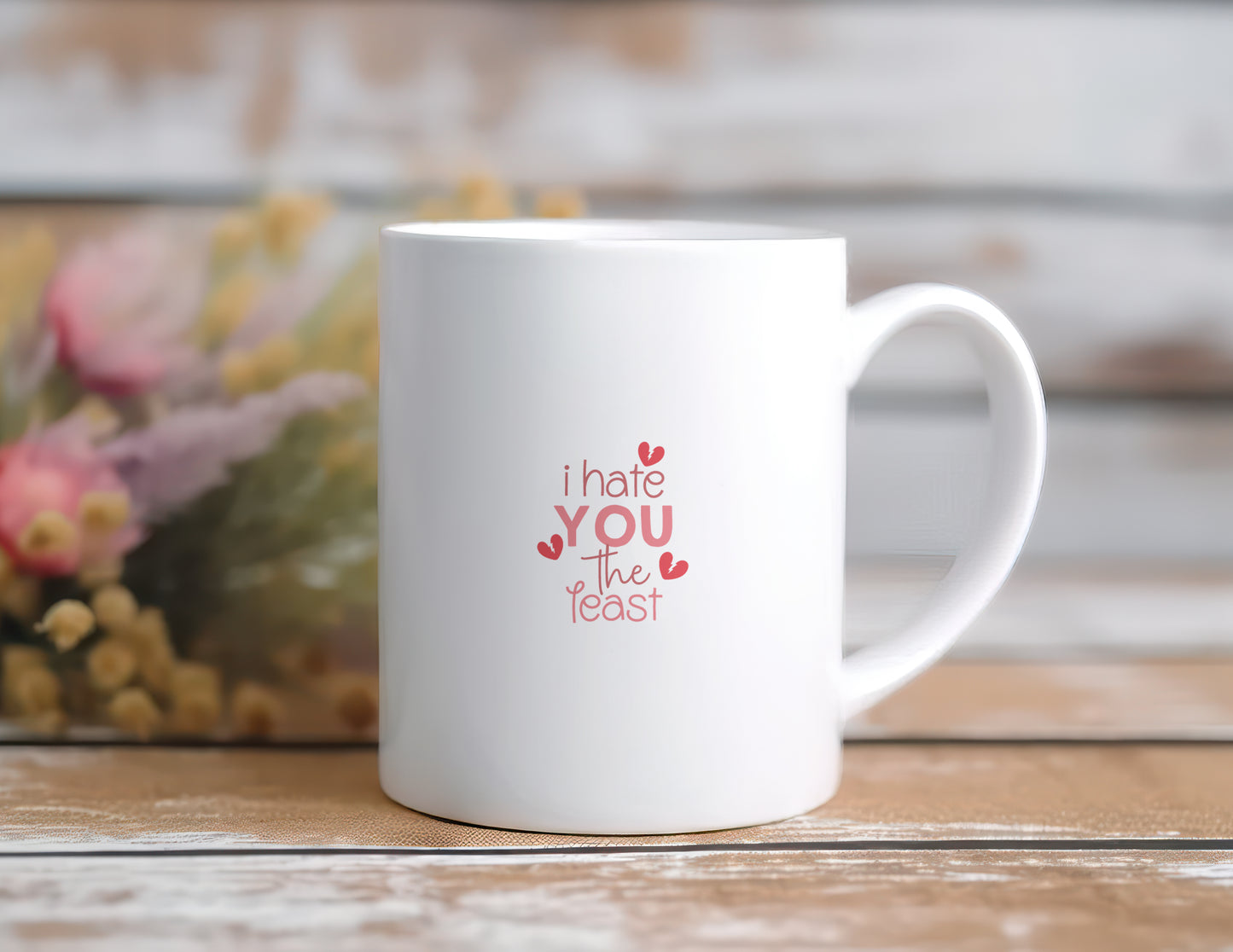 I Hate You The Least, Funny Office Coffee Mug, Novelty Tea Cup, 11 oz Ceramic