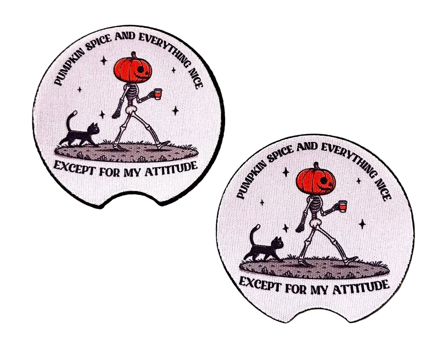 Pumpkin Spice Attitude, Neoprene Coasters for Car, Truck or Home
