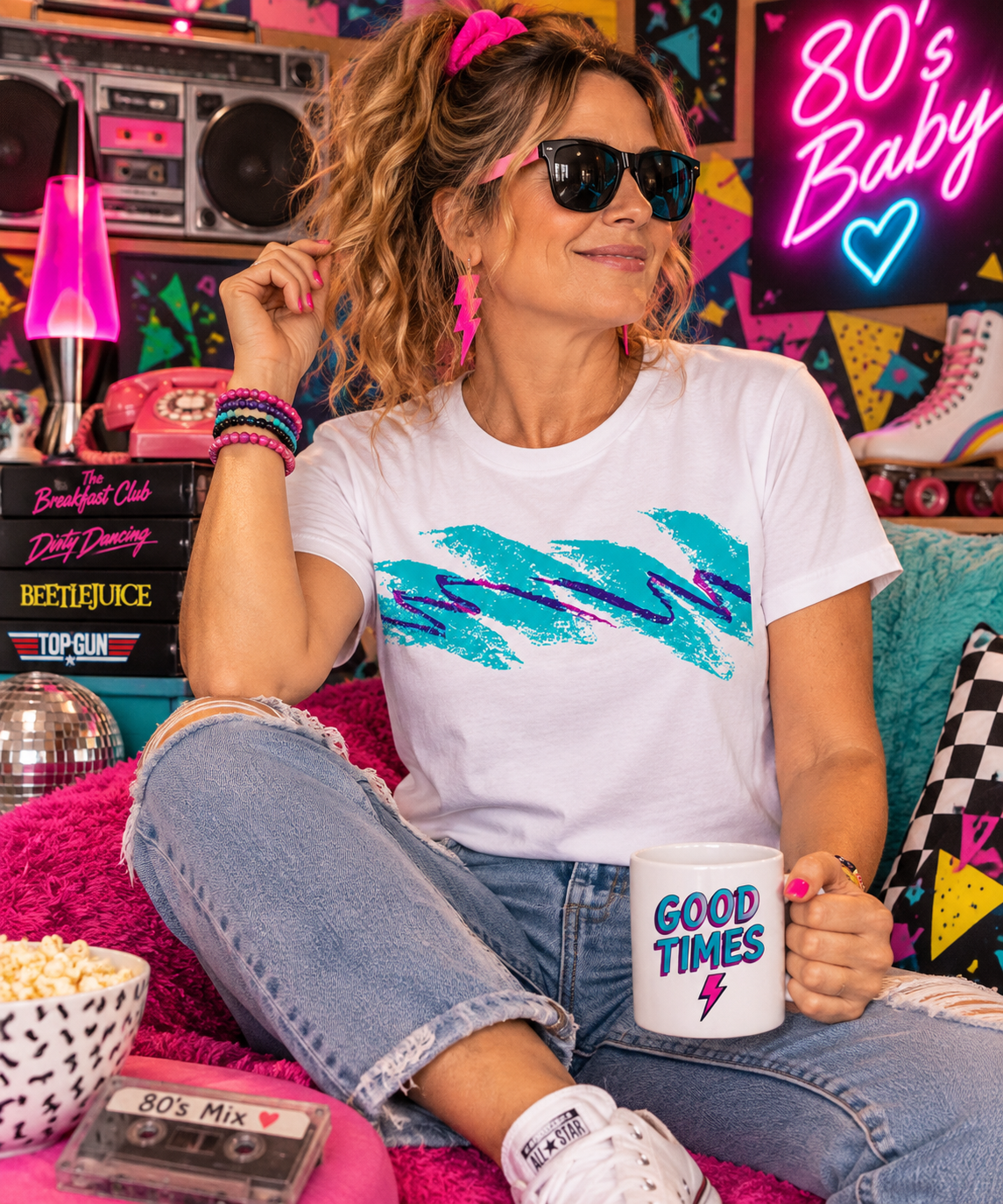 Jazz Cup Women's T-Shirt, Retro 90s Solo Cup Squiggle Graphic Tee, Nostalgia Gift, Cotton Poly Blend S-XL