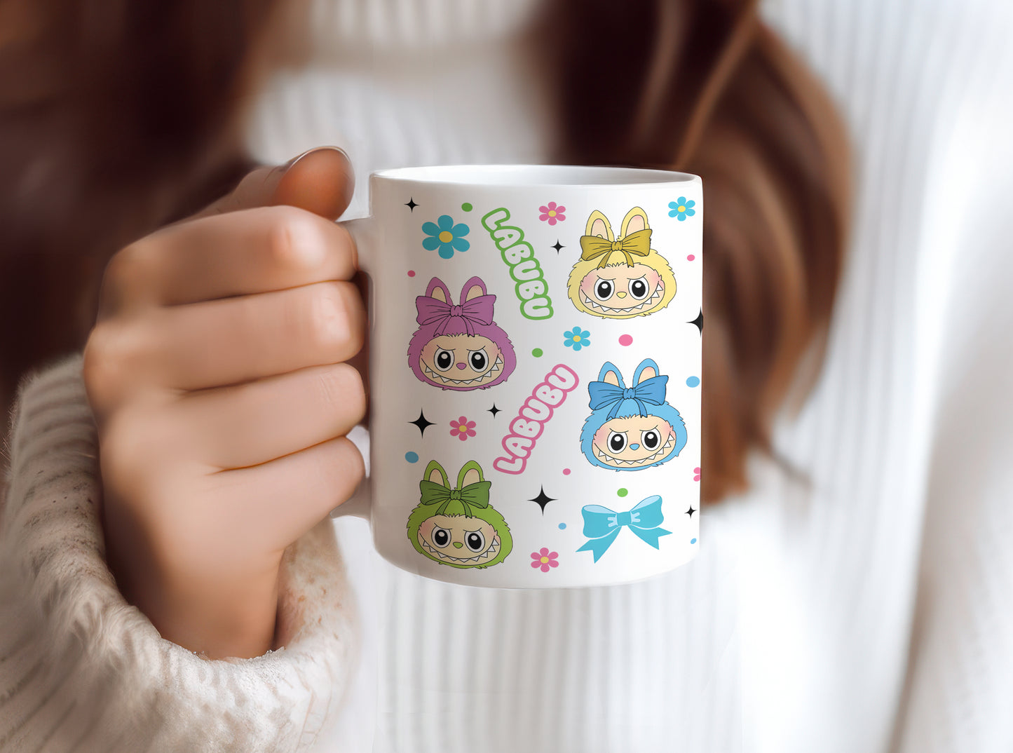Labubu Monster Elves K-POP Elvish Creature Cartoon 11oz Ceramic Mug Style A