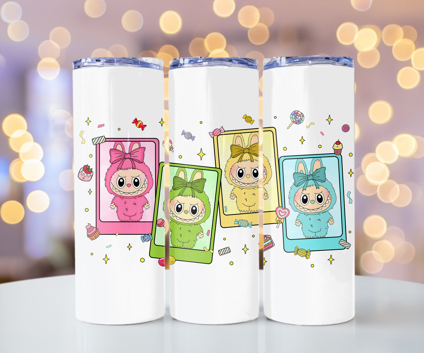 Labubu Monster Elves K-POP Elvish Creature 20 oz Skinny Tumbler Style D
