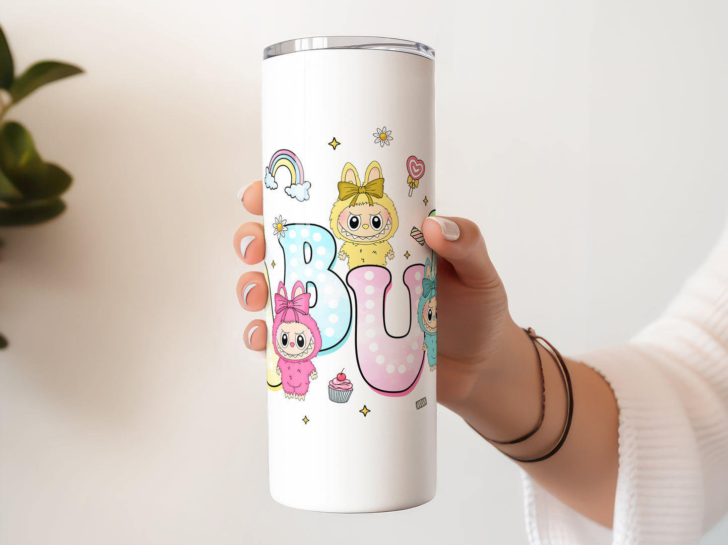 Labubu Monster Elves K-POP Elvish Creature 20 oz Skinny Tumbler Style E