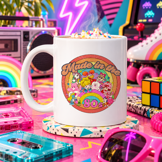 Made In The 80's 11 oz Coffee Mug, Retro Nostalgia Gift, Funny 80s Cartoon Birthday Mug Tea Cup