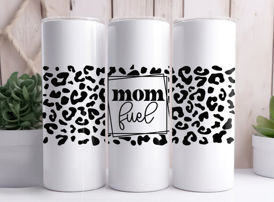 Mom Fuel Leopard Print 20 oz Skinny Tumbler Mother's Day Gift