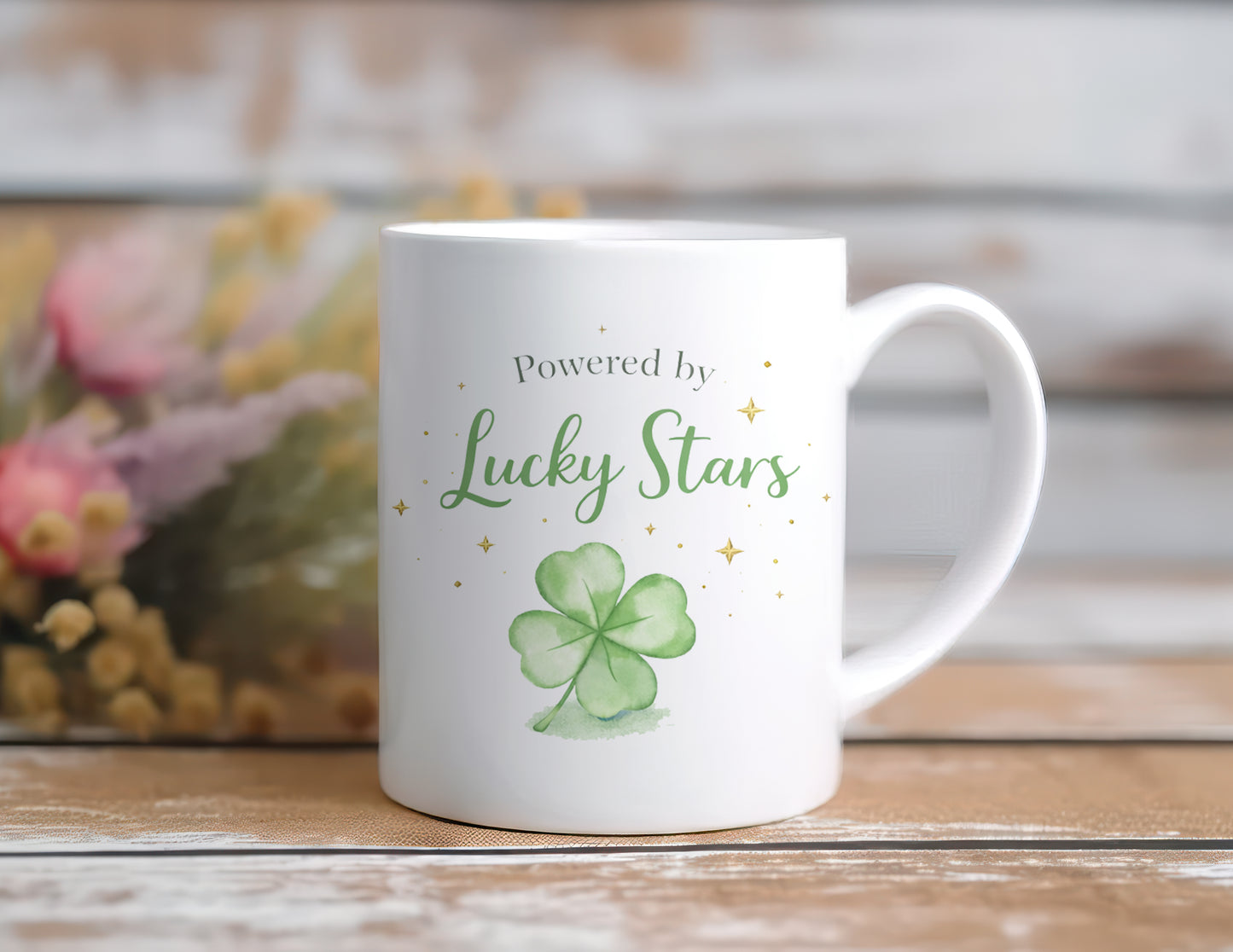 Powered by Lucky Stars 11 oz Coffee Mug Tea Cup