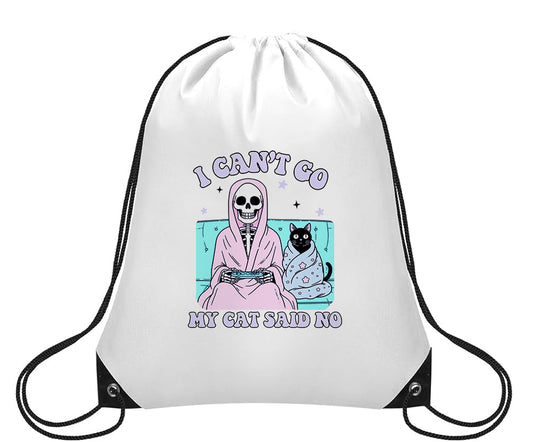 My Cat Said No, Small Drawstring Backpack