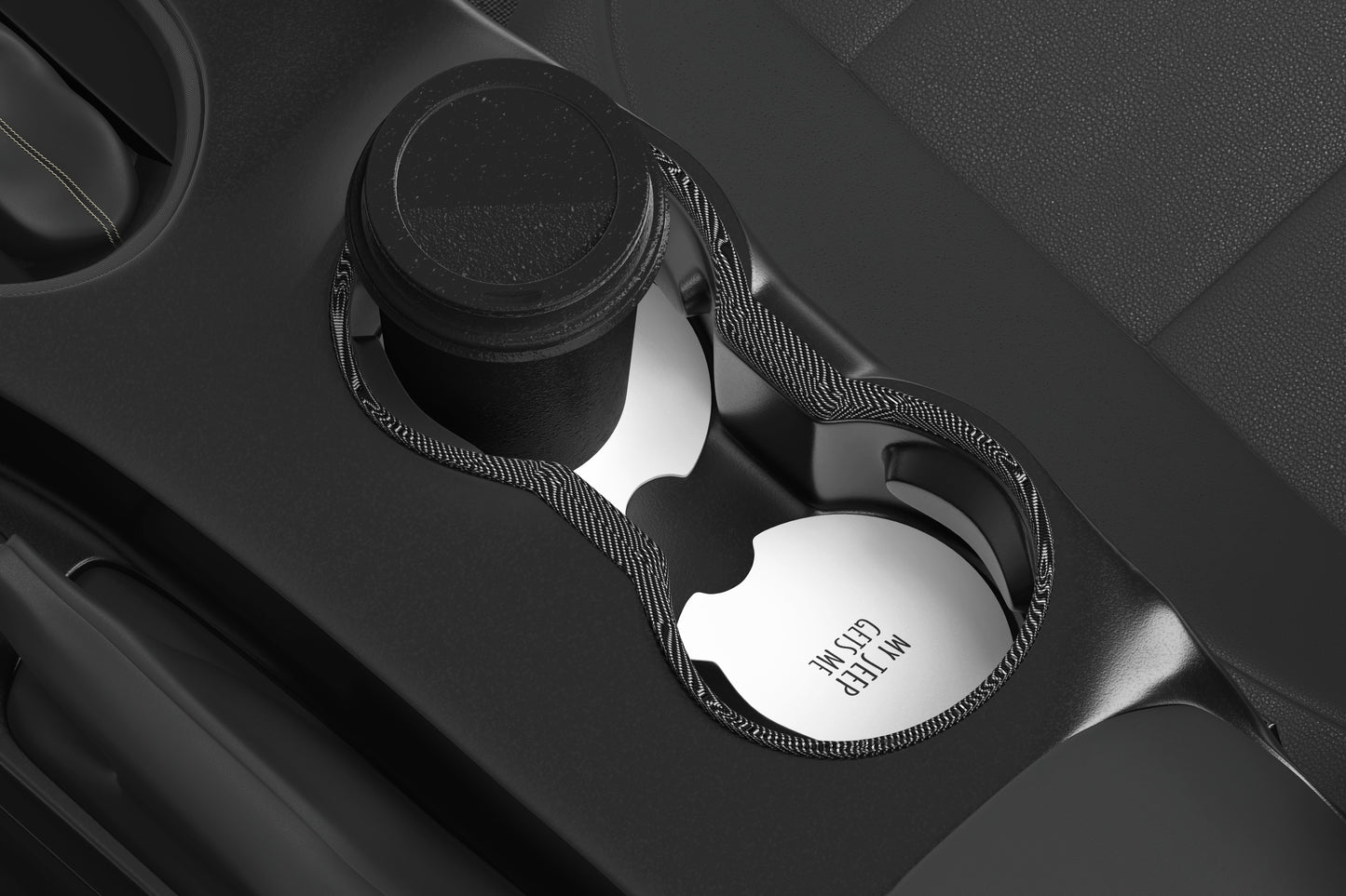 My Jeep Gets Me - Neoprene Coasters for Car, Truck, or Home